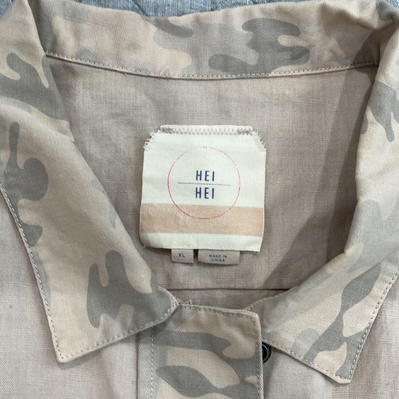 Tan / Camo Jacket. Anthropologie XL. - Picture 2 of 4